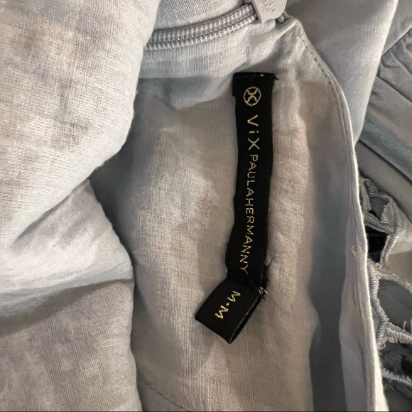 VIX BY PAULA HERMANNY SUMMER CASUAL BLUE DRESS MEDIUM - Picture 3 of 5